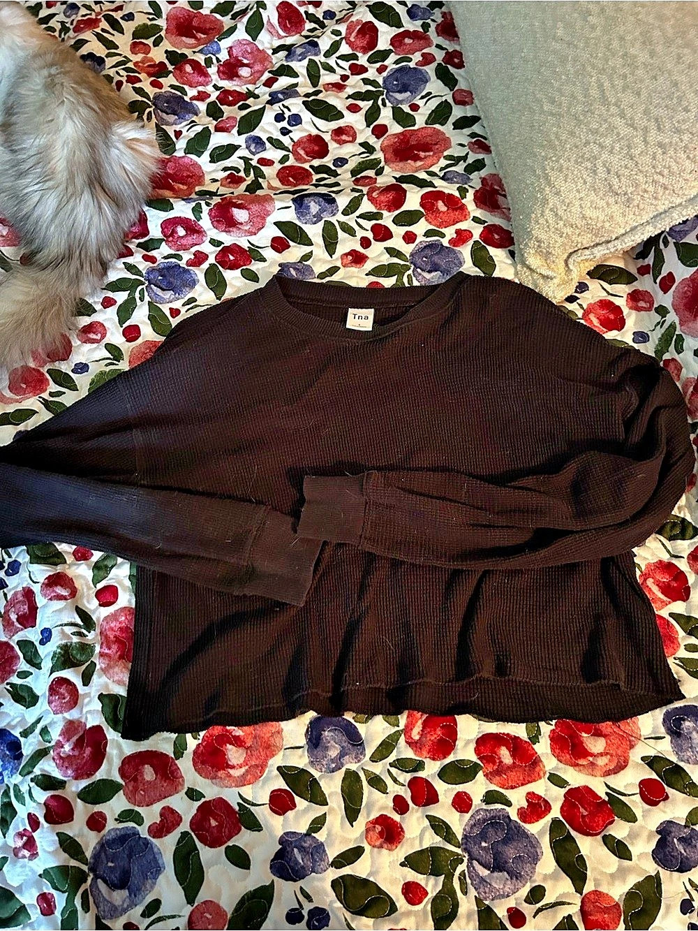 Tna Black Ribbed Top Size Small Like New